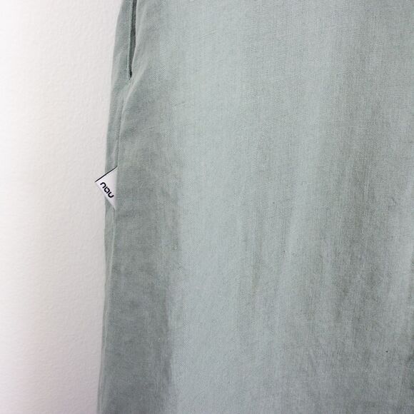 Nau Hera Dress II Mint Blue 100% Hemp Maxi Sundress Side Slit Pockets Medium - Picture 7 of 10